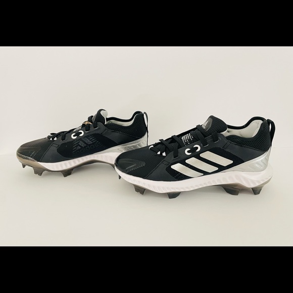 Adidas Womens PureHustle W TPU Softball Cleats Black Silver White EG6681 SZ 5.5 - Picture 2 of 5